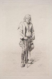 Mann mit Spazierstock