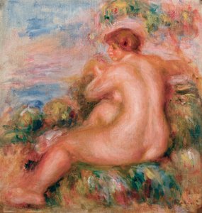 Weiblicher Akt in einer Landschaft, 1915