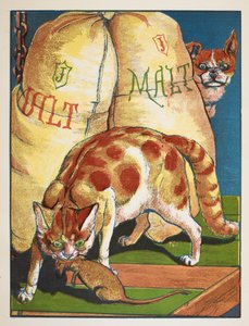 Eine Katze tötet eine Ratte