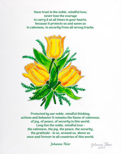 Der Strauß Tulpen von Rosental für Ruhe, Freude, Frieden, Sicherheit und Dankbarkeit von Johanna Thier