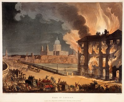 Feuer in London von A.C., Rowlandson, Pugin