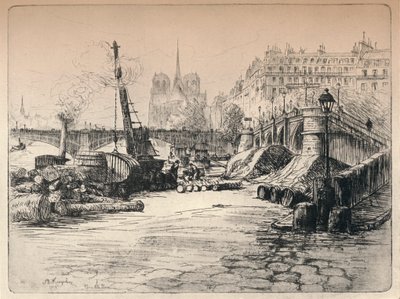 Notre-Dame und der Quai de Bethune, 1915 von AR Kempken
