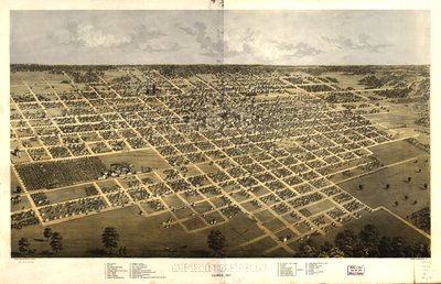 Springfield, Illinois 1867 von A.; Chicago Lithographing Co. Ruger