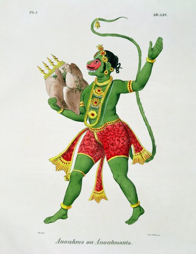Hanuman, graviert von de Racinet von A. Geringer