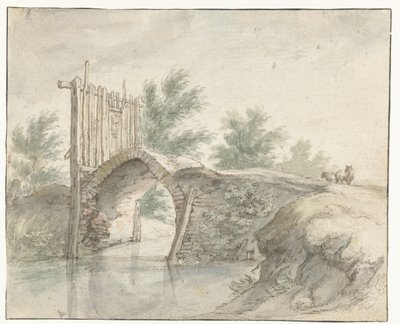 Steinerne Brücke mit einem Holzzaun von Abraham Bloemaert