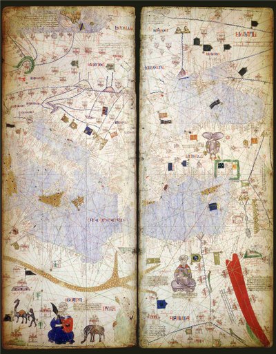 Katalanischer Atlas, Blatt 7 und 8 von Abraham Cresques