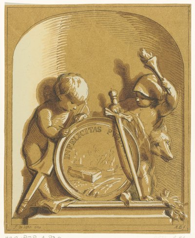 Allegorie mit zwei Putti von Abraham Delfos