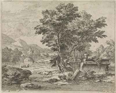 Landschaft mit klassischer Ruine von Abraham Genoels