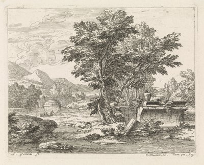 Landschaft mit einer klassischen Ruine (Landschaften) von Abraham Genoels