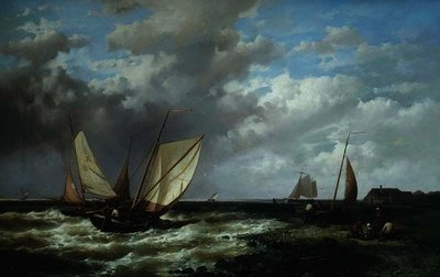 Küstenlandschaften mit Fischerbooten von Abraham Hulk