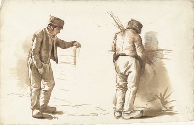 Zwei Studien eines stehenden Mannes von Abraham Johannes Ruytenschildt