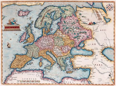 Europa aus: Theatrum Orbis Terrarum, 1579 von Abraham Ortelius