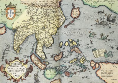 Indien, 1592 von Abraham Ortelius