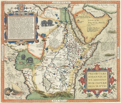 Karte von Afrika und der Arabischen Halbinsel von Abraham Ortelius