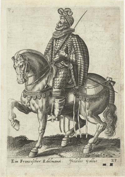 Französischer Edelmann zu Pferd von Abraham de Bruyn (attributed to)