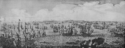 Schlacht in den Downs, ca. 1639 von Abraham de Verwer