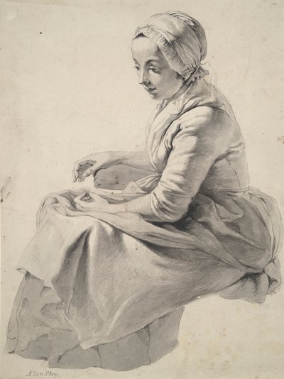 Sitzende Frau von Abraham van Strij