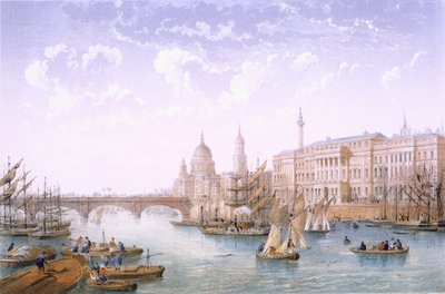 Zollhaus und London Bridge, 1862 von Achille Louis Martinet