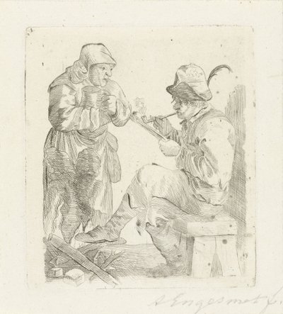 Rauchender Mann von Adalbertus Engelsmet (signed by artist)