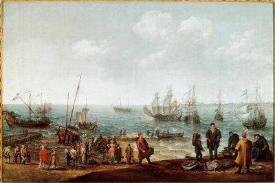 Strand mit Fischern von Adam Willaerts