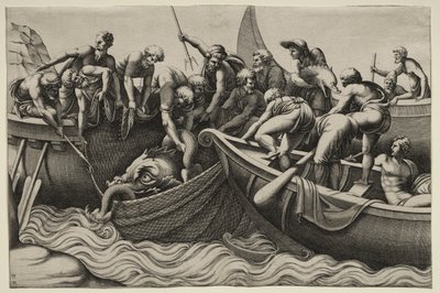 Der Fang monströser Fische von Adamo Scultori