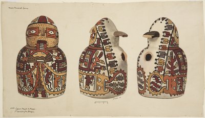Nazca-Topf, bemaltes Keramikgefäß von Adela Breton