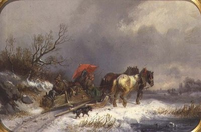 Ein Schlitten im Winter von Adolf Schmidt
