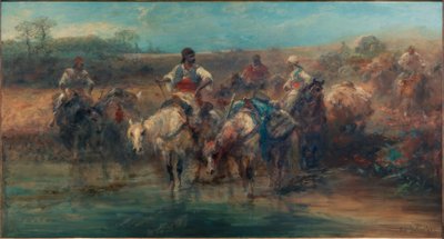 Beduinen an der Tränke von Adolf Schreyer