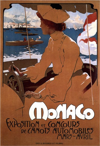 Monaco: Ausstellung von Motorbooten, 1900 von Adolfo Hohenstein