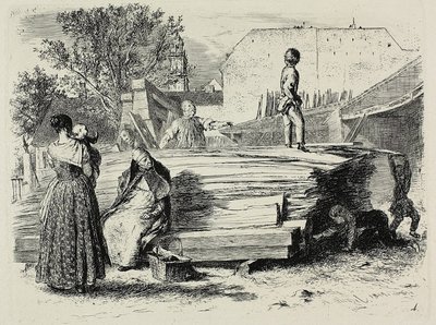 Platte vier, aus Radierversuche von Adolph Menzel