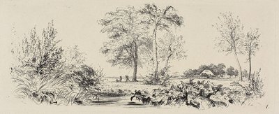 Tafel eins, aus Radierversuche von Adolph Menzel