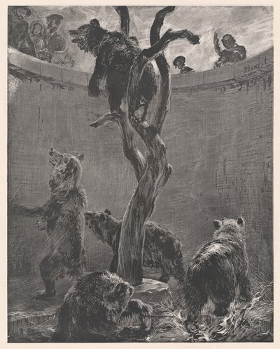 Bärengehege im Zoo von Adolph Menzel
