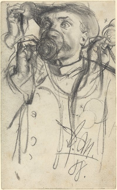 Studien eines trinkenden Mannes von Adolph Menzel