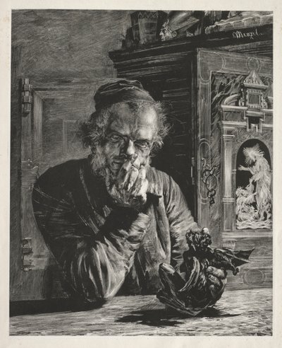 Der Antiquar - Selbstporträt von Adolph Menzel