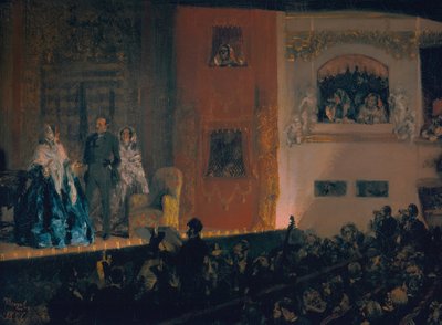 Théâtre du Gymnase in Paris, 1856 von Adolph Menzel