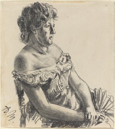Frau im Hofkleid von Adolph Menzel