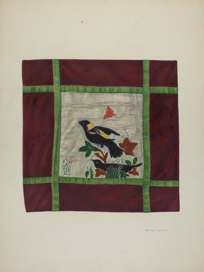 Applikationsdecke (Detail), 1941 von Adolph Opstad
