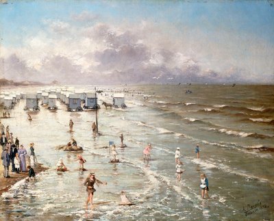 Der Strand von Ostende, 1892 von Adolphe Jacobs