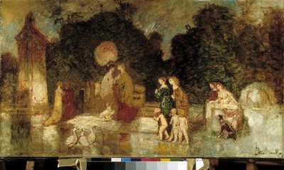 Spaziergang im Park von Adolphe Joseph Thomas Monticelli