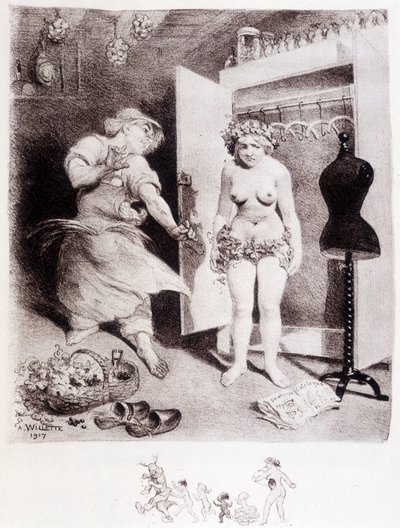 Der Geiz - Zeichnung von Willette von Adolphe Leon Willette
