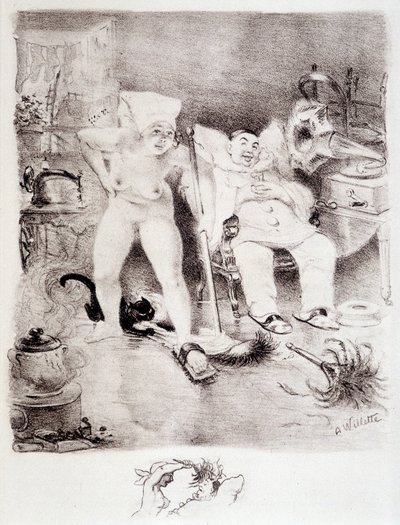 Faulheit - Zeichnung von Willette von Adolphe Leon Willette