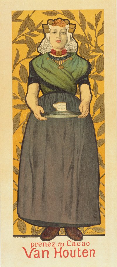 Prenez du Cacao Van Houten von Adolphe Leon Willette
