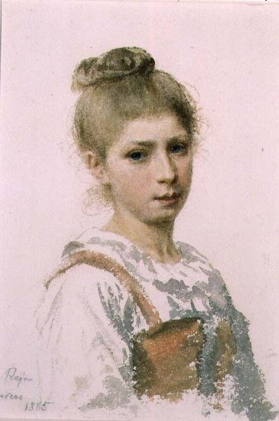 Porträt eines jungen Mädchens von Adolphe Ragon