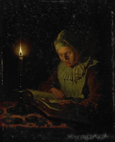 Alte Frau beim Lesen von Adriaan Meulemans