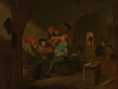 Trinkgelage in einer Taverne von Adriaen Brouwer (manner of)