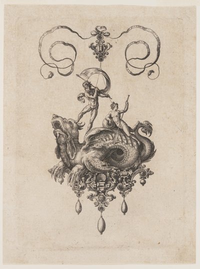 Entwürfe für Anhänger mit Seemonstern von Adriaen Collaert