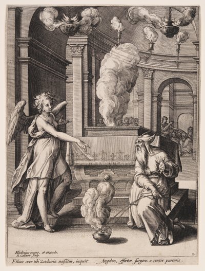 Die Verkündigung der Geburt Johannes an Zacharias von Adriaen Collaert