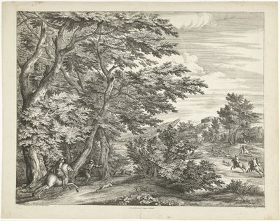 Landschaft mit Hirschjagd von Adriaen Frans Boudewyns