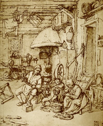 Niederländische Bauernfamilie von Adriaen Jansz. van Ostade