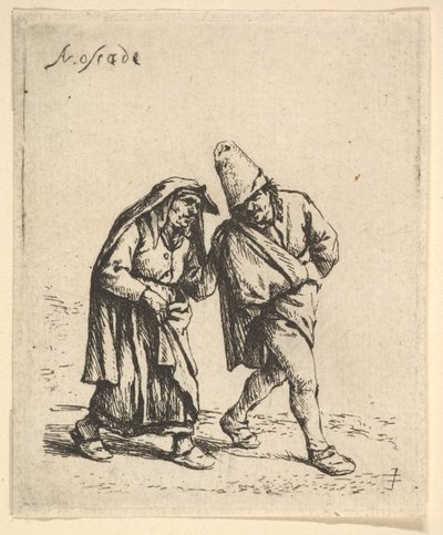 Mann und Frau beim Gehen, 1610-85 von Adriaen Jansz. van Ostade